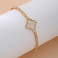 Gold bracelet with clover design 