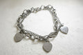 Double silver bracelet 3 charms