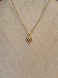 Stainless steel gold necklace with a tb pendant