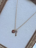 Heart and key lock necklace