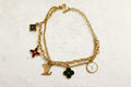 Gold 5 charm double bracelet