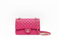 Fuschia quilted purses with turn clasp