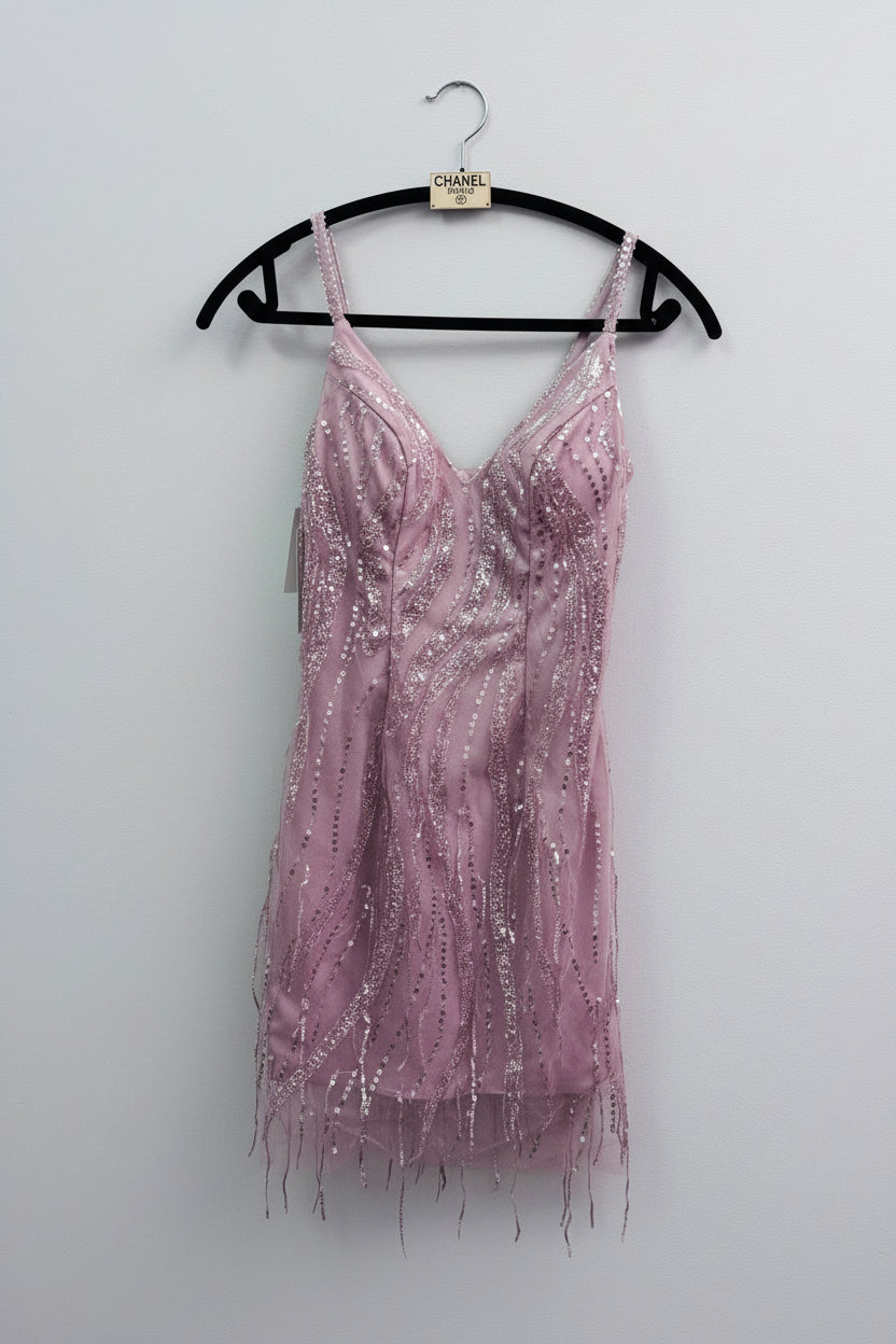 New York Studio Glamorous Sequin Mini Dress in Pink