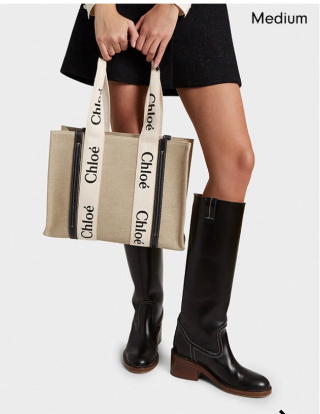 Woody Medium Tote Bag in Linen