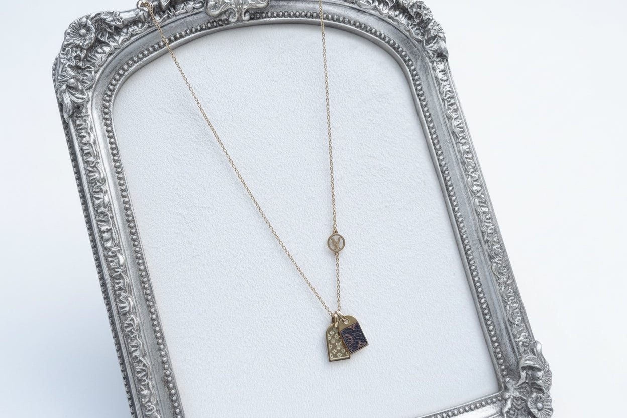 Stainless Steel Double Charm Gold Necklace