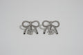 Silver bow-shaped earrings 