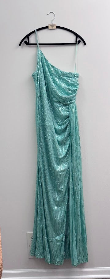 Teal Sequence Formal Long Gown