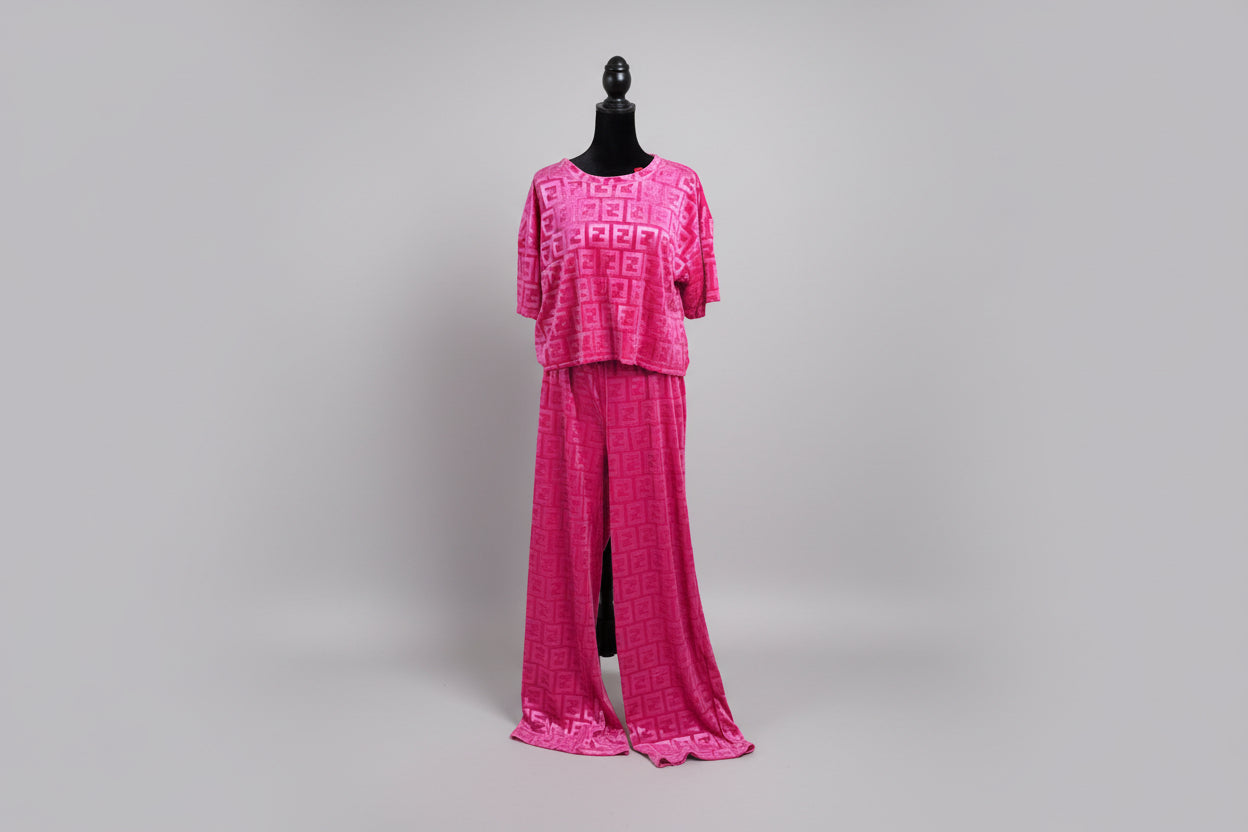 Pink Velvet Two-Piece Set