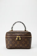 Brown Cosmetic Purse with Strap