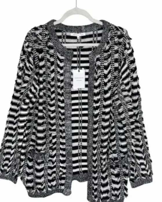 Endless Rose Monochrome Striped Cardigan
